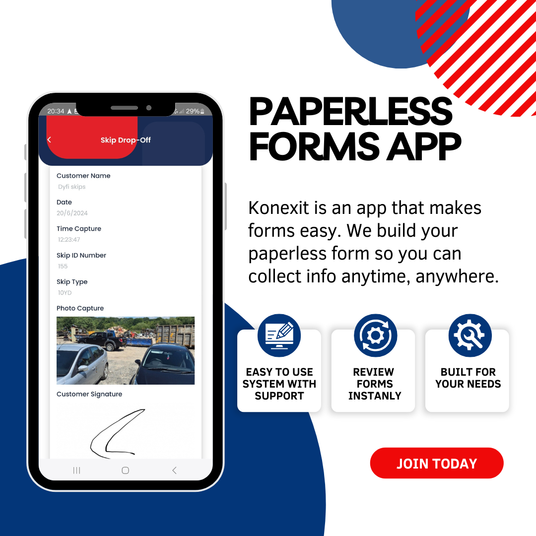 Paperless job management app for UK businesses with digital forms and real-time updates.