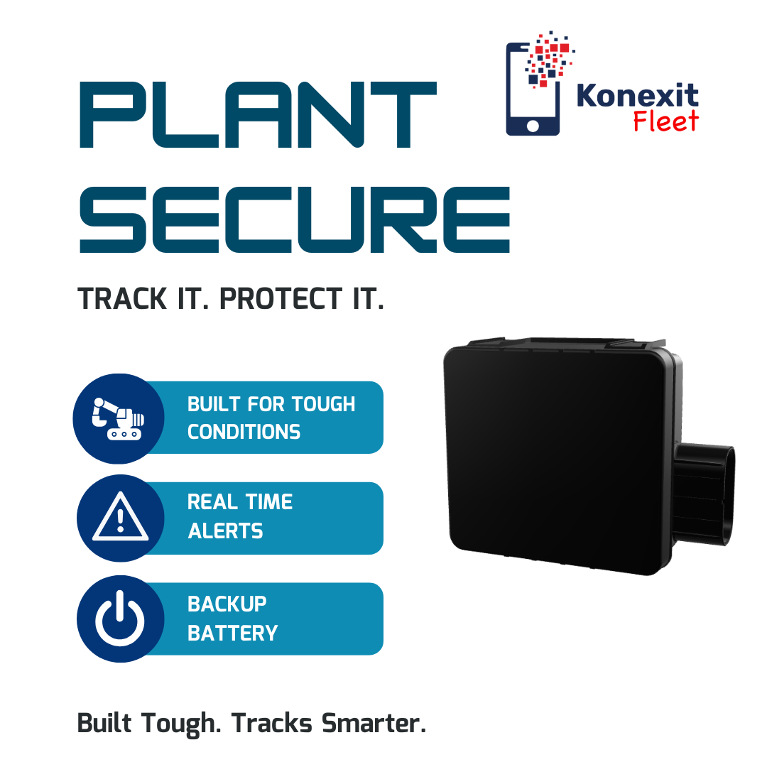 FMC234 GPS tracking device for plant and machinery, designed for tough site conditions.