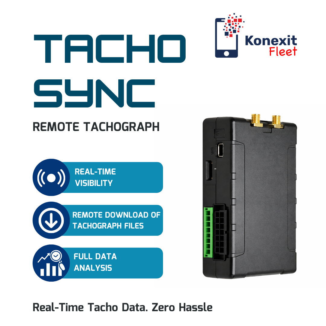 Telematics device with remote tachograph download and real-time tracking